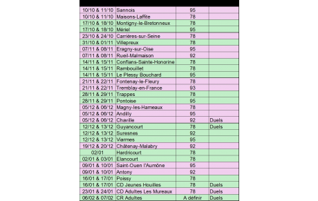 Calendrier des concours 18m 2026-2027